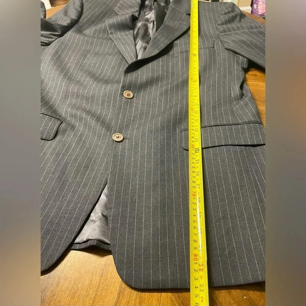 Brooks Brothers 346 Stretch Wool Blazer Pinstripe 2 Button Office Work Size 42L